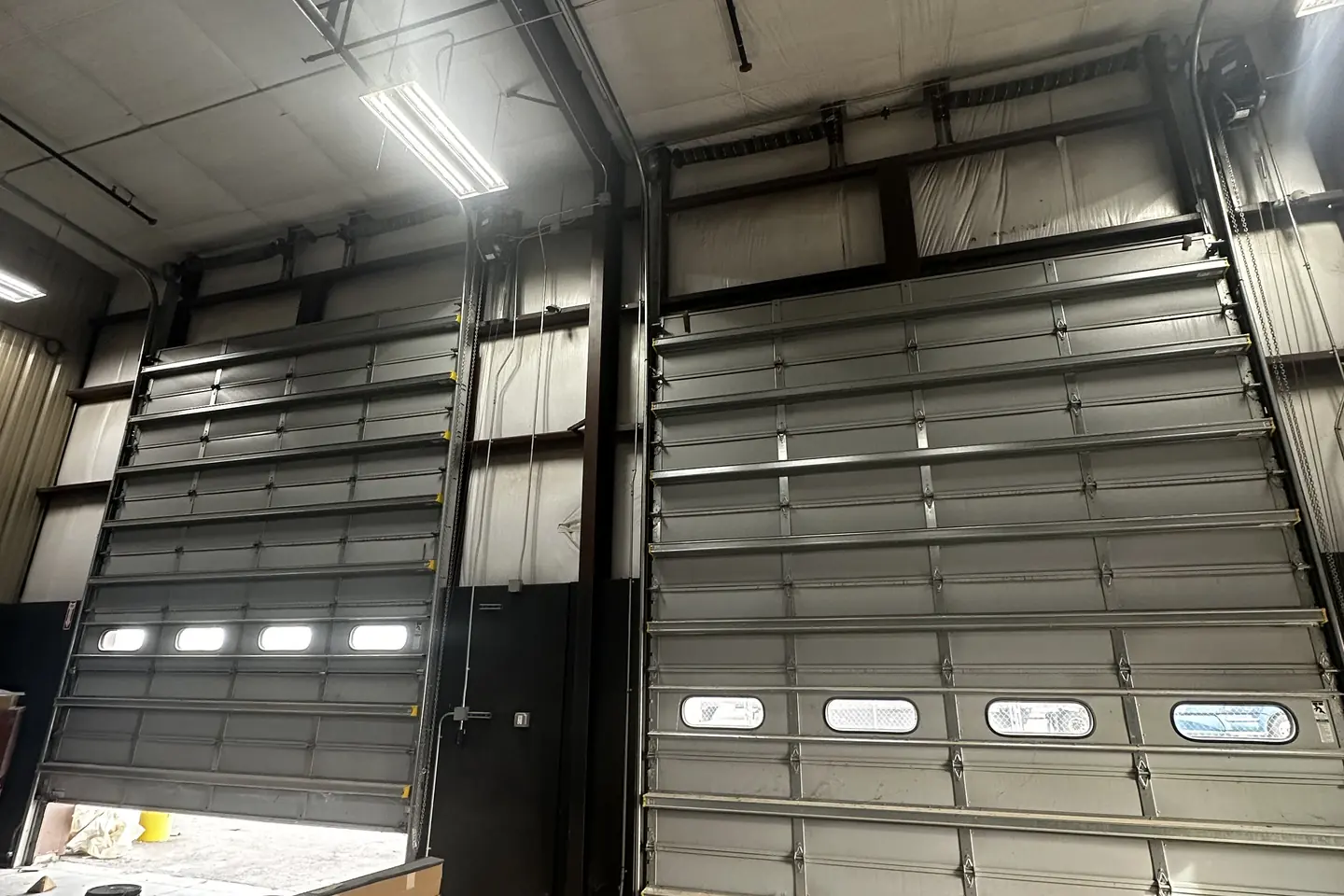 Professional commercial garage door service work