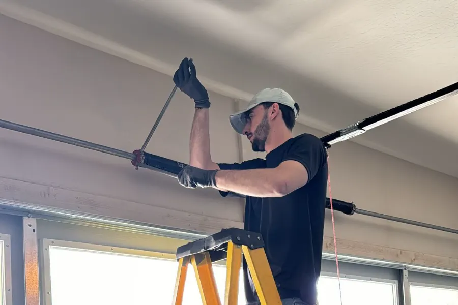 Professional garage door safety inspection work
