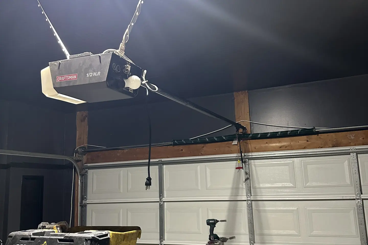 Professional garage door opener installation work