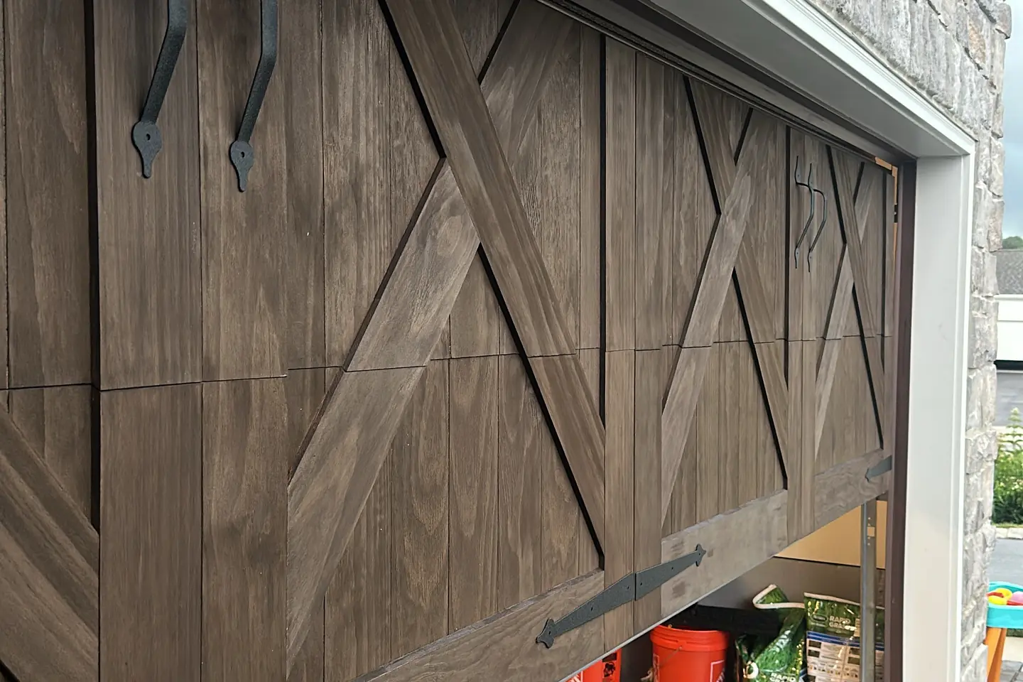 Pair of newly installed residential garage doors